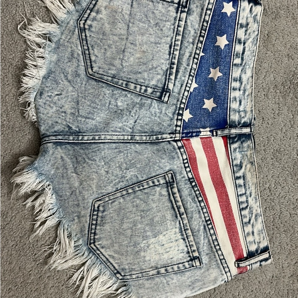 PacSun High Waist Denim Shorts with Stars and Stripes